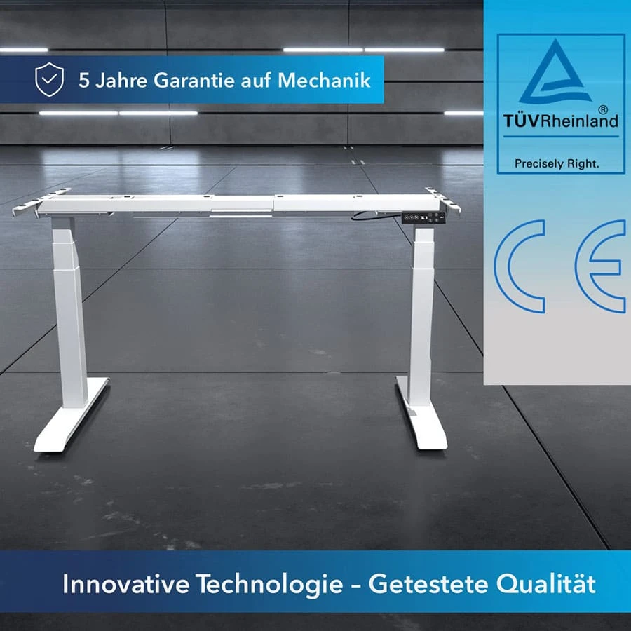Hoehenverstellbarer-Schreibtisch-mit-5-Jahren-Garantie-auf-die-Mechanik-TUeV-Zertifizierung-und-innovativer-Technologie-fuer-gepruefte-Qualitaet_ Elektrisch Höhenverstellbarer Bürotisch elektrisch "Pro" - C