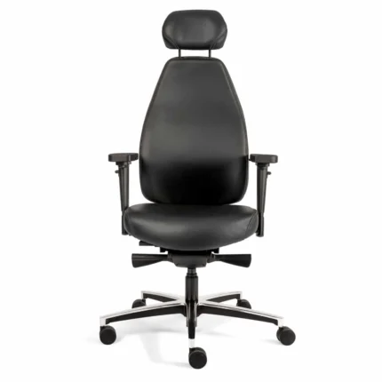 Orthopädischer Bürostuhl Echt-Leder mit Kopfstütze - Thera®