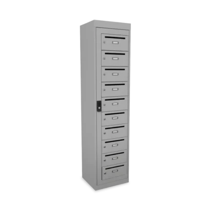 Stahl-Postverteilerschrank 10 Fächer mit Zentraltür (400 × 5