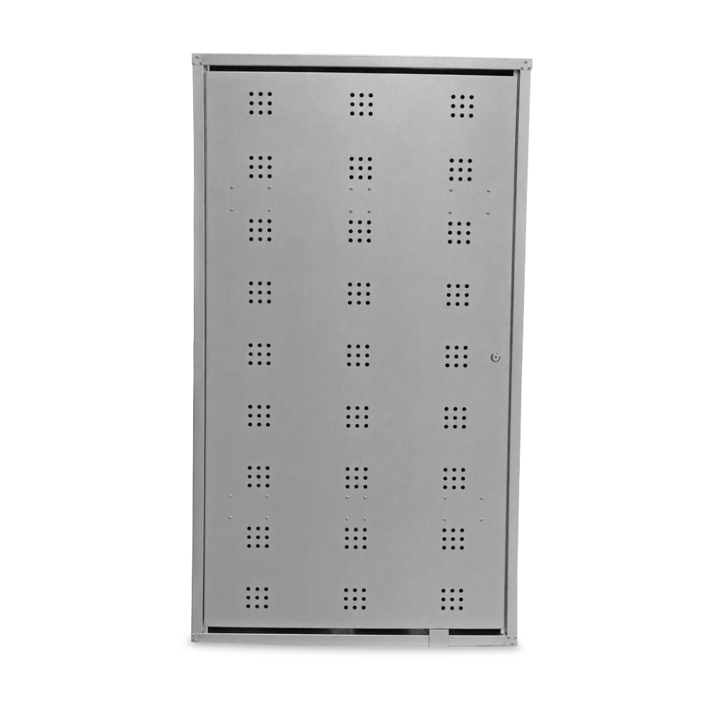 PROPANGASSCHRANK_VERZINKT_03 Propangasflaschenschrank verzinkt (840 × 690 × 1500 mm) – Detailansicht