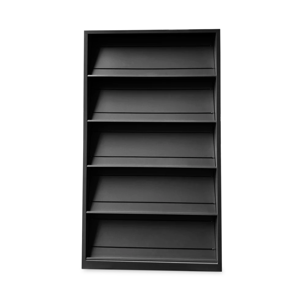 PROSPEKTSCHRANK_N_VAR-01_9005 Prospektschrank mit 5 Schrägfachböden (1000 × 420 × 1950 mm) – Detailansicht