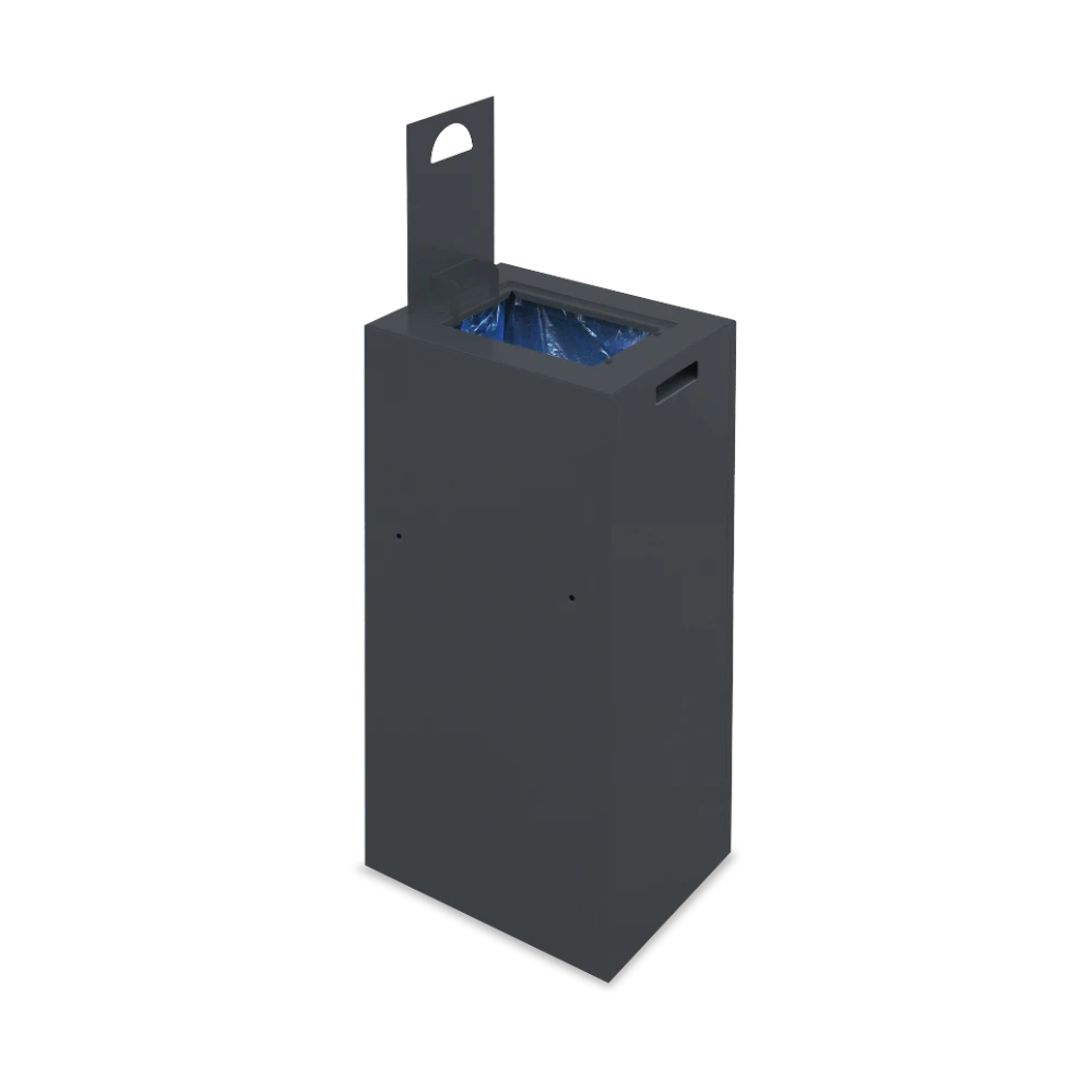 RECYCLING-BIN_SCHWARZ_COVER-OFFEN Recycling-Mülleimer – optional mit Cover – Detailansicht