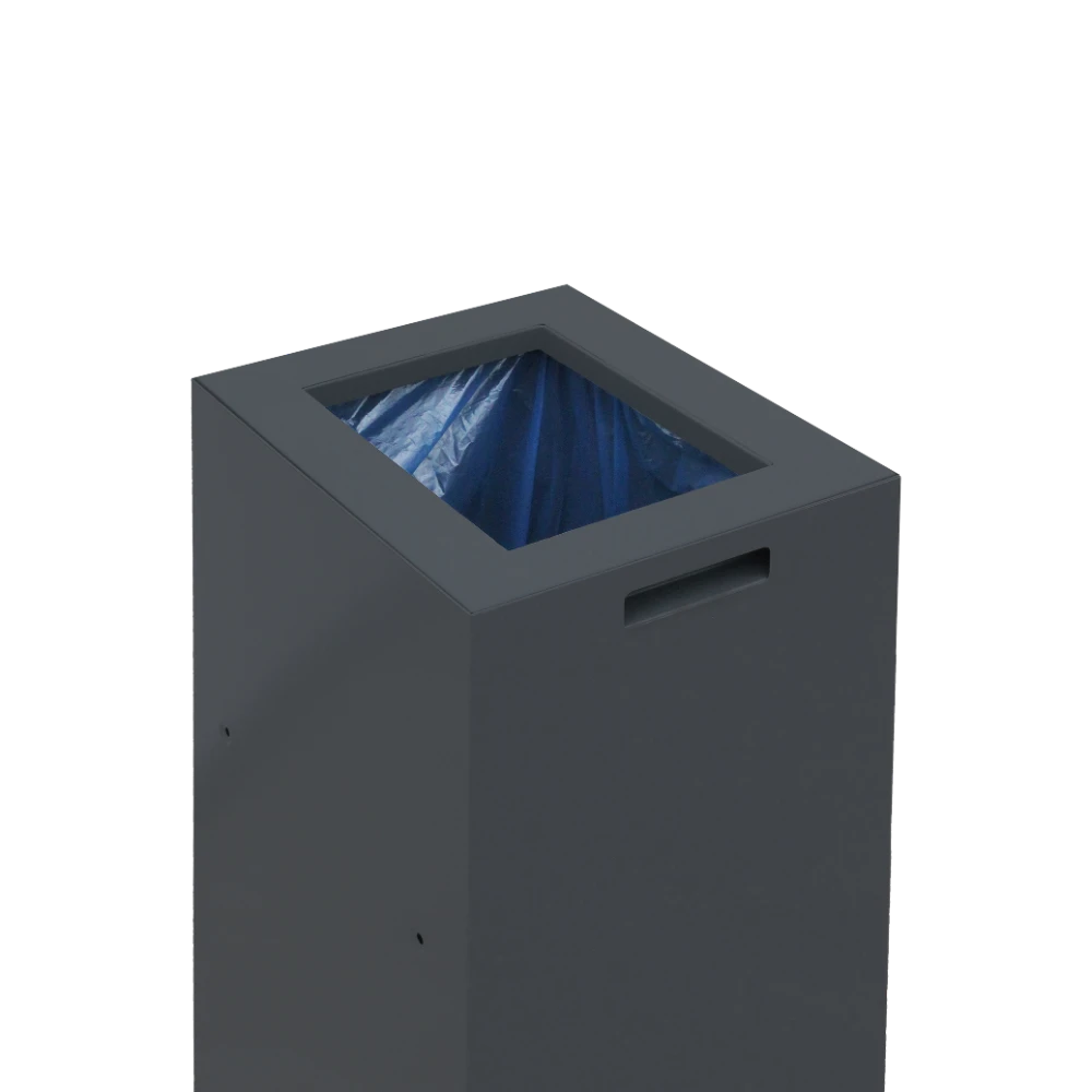 RECYCLING-BIN_SCHWARZ_DETAIL_01 Recycling-Mülleimer – optional mit Cover – Detailansicht