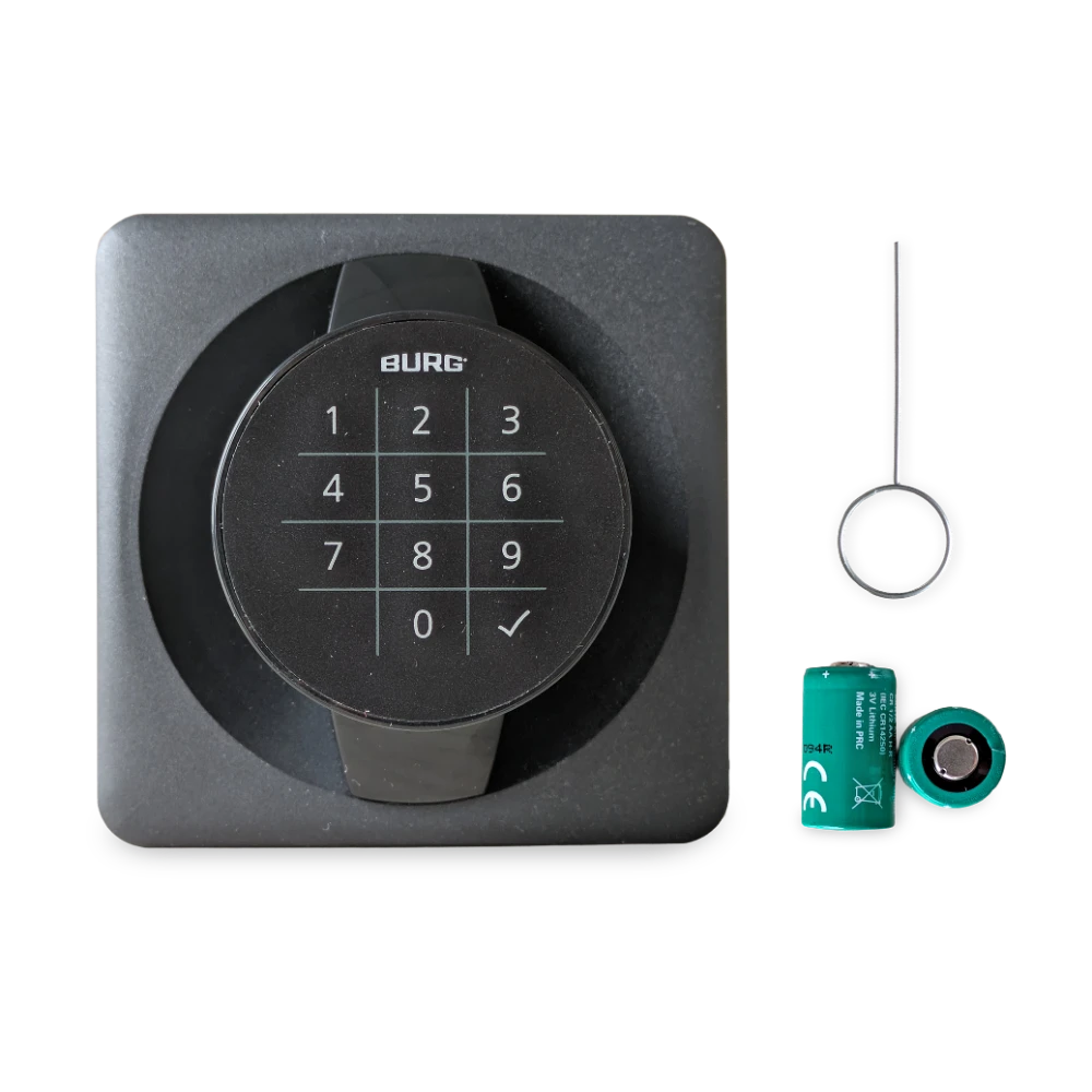 SCHLOSS_ZAHLENCODE-SCHRANK-SET Elektronisches Griffschloss Flexo Q.Code – Detailansicht