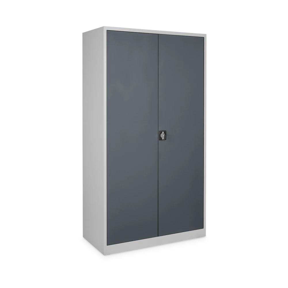 STAHLSCHRANK_5-OH_920-BREIT_500-TIEF_GESCHLOSSEN_7035-7016 Aktenschrank aus Stahl 920 × 500 mm, 5 OH (920 × 500 × 1950