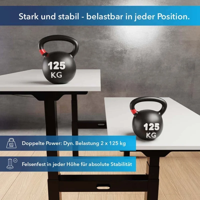 Schreibtisch für 2 Personen, Doppelschreibtisch, elektrisch