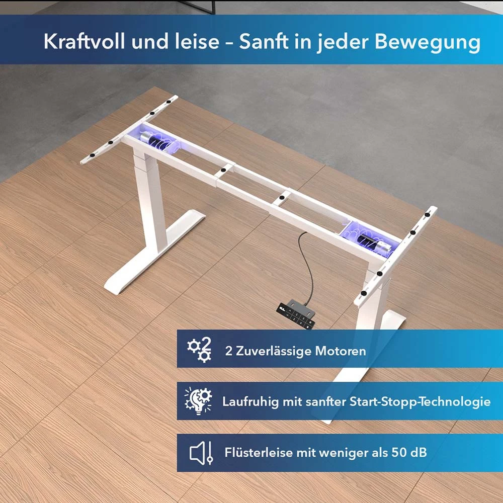 Schreibtischgestell-mit-spezifikationen-in-weiss-fuer-DIY Computertisch höhenverstellbar Studio-Edition elektrisch | 5