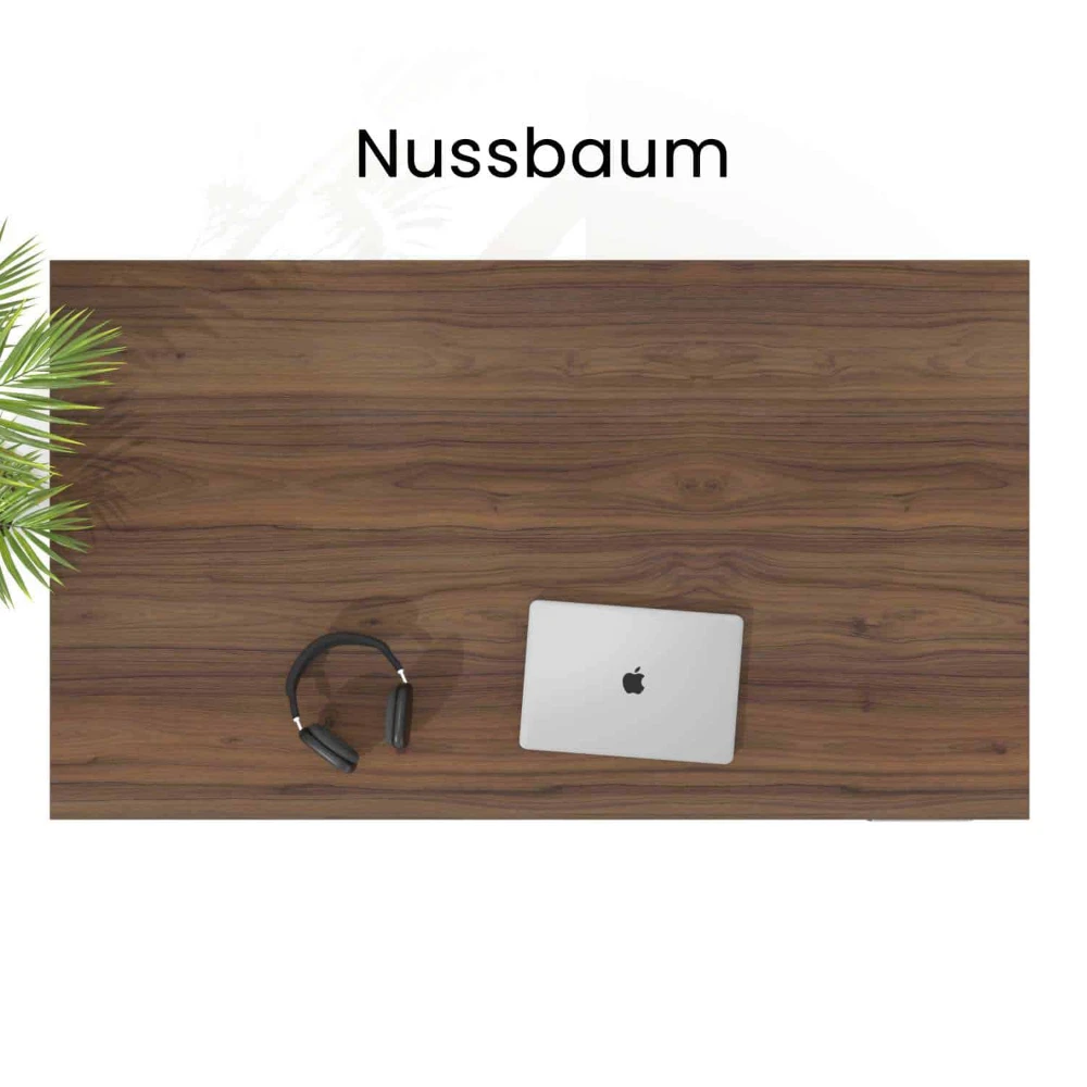 Schreibtischplatte-fuer-bessere-Sicht-auf-das-Dekor-Nussbaum-1 Computertisch höhenverstellbar Studio-Edition elektrisch | 5
