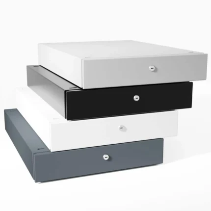 Schublade für Schreibtisch abschließbar Metall Schwarz Weiß