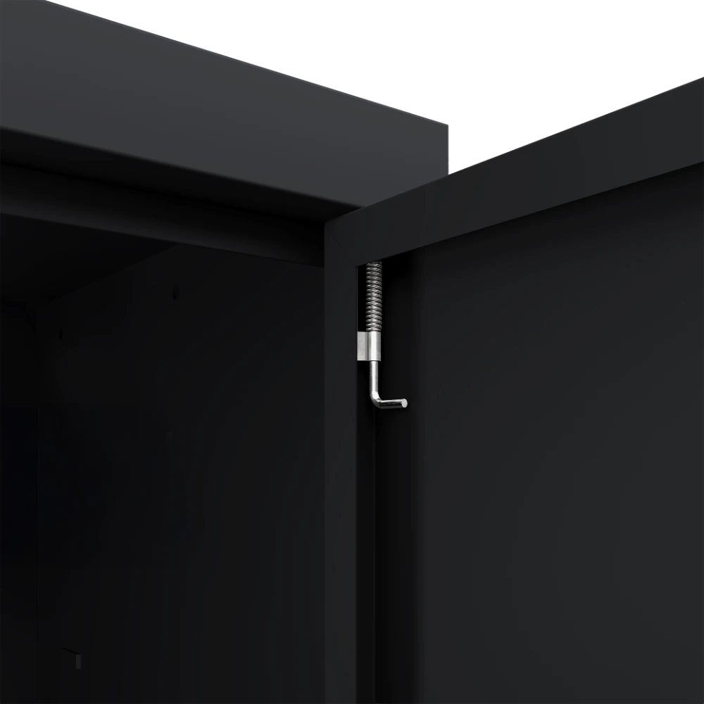 WERKSTATT-ESSENTIAL_DETAILBILDER_FEDERRIEGEL_9005-9005 Profi-Werkstatt-Unterschrank Essential – 1 Schublade, 2 Türe