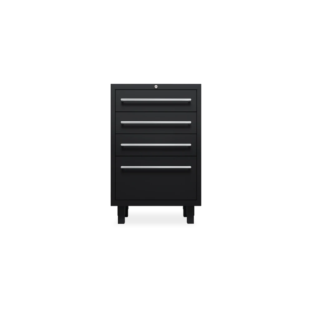 WERKSTATT-ESSENTIAL_UNTERSCHRANK-SCHUBLADE-4_FRONT_9005-9005 Profi-Werkstatt-Unterschrank Essential – 4 Schubladen (610 ×