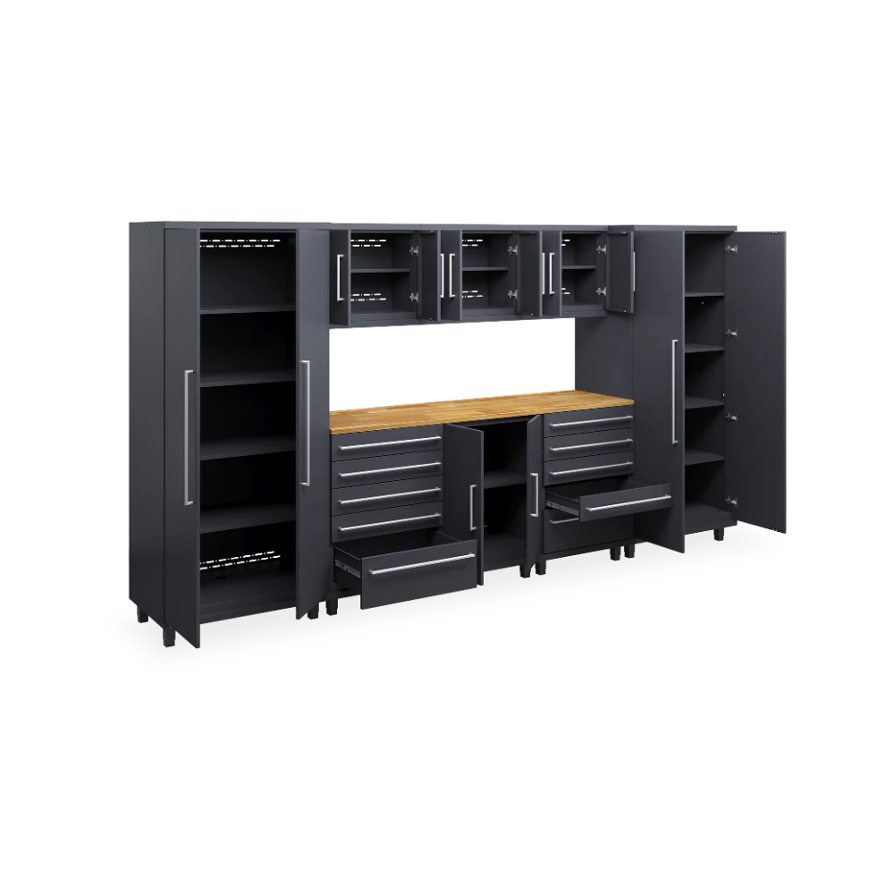 WERKSTATT-PRESTIGE_SET-6_HOLZ_OFFEN_7021-7021 Werkstatt-Komplett-Set Prestige 06 – 3963 × 610 × 2032 mm
