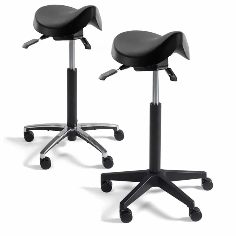 Sattelstuhl, Sattelhocker, Arbeitshocker, Schmal, PU, Höhenv