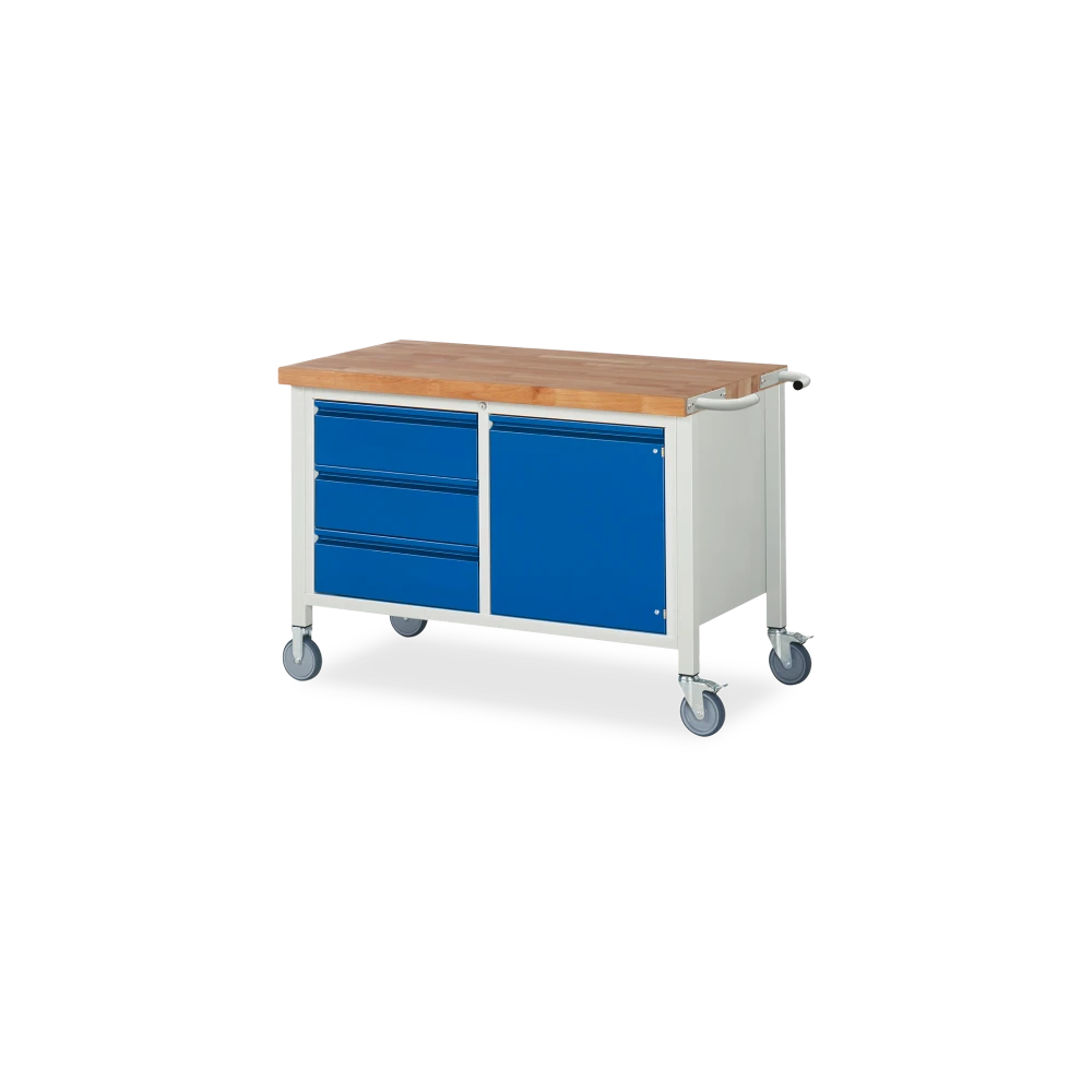 fahrbare-werkbank-absenkbar-basic-8-3-schubladen-1-tuer-v1 fahrbare werkbank absenkbar basic 8 3 schubladen 1 tuer v1