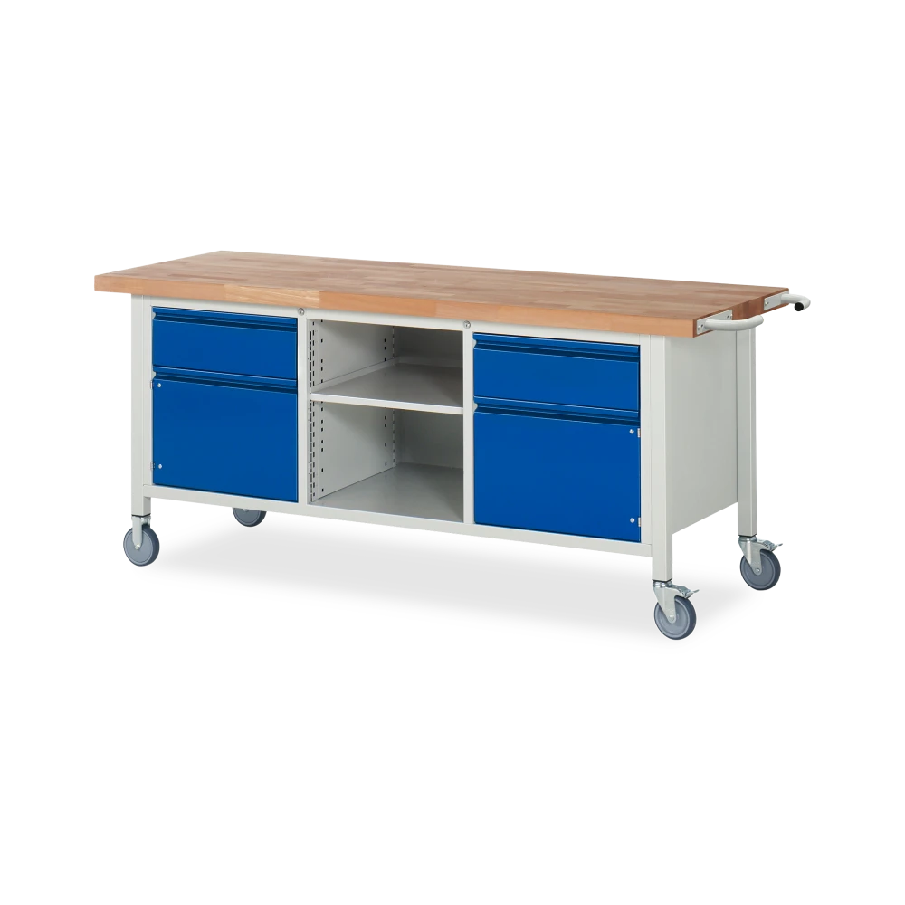 fahrbare-werkbank-absenkbar-basic-8-ablagefach-2-schubladen-2-tueren-v1 fahrbare werkbank absenkbar basic 8 ablagefach 2 schubladen 2 tueren v1