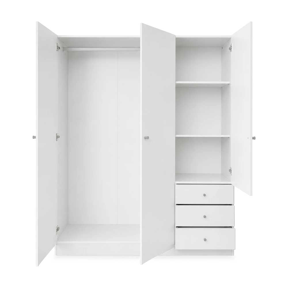 holz-kleider-waescheschrank-3-abteile-1500x500x1770mm-weiss-g1 holz kleider waescheschrank 3 abteile 1500x500x1770mm weiss g1