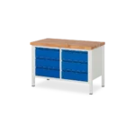 Profi-Werkbank Basic-8 – 6 schubladen (1250 mm–1500 mm)