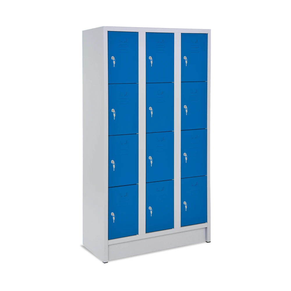 schliessfachschrank-12-faecher-enzianblau schliessfachschrank 12 faecher enzianblau