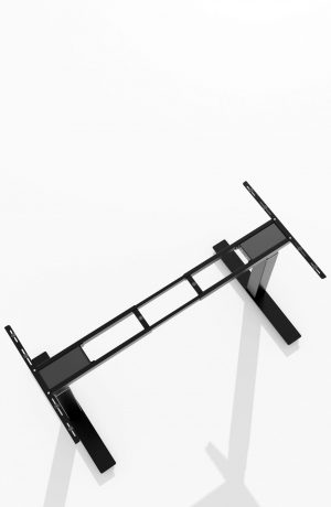 Hoehenverstellbarer Schreibtischgestell Schwarz vogelperspektive mobile